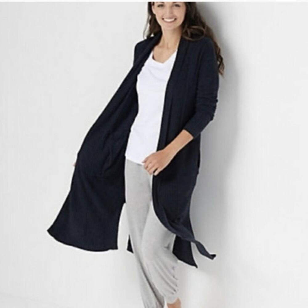 Barefoot Dreams Long Cardi Cardigan in Black - Picture 10 of 10